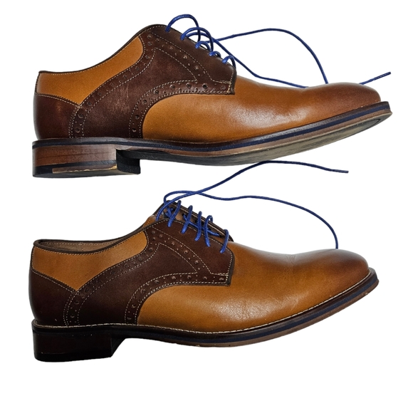 Johnston & Murphy Other - Johnston & Murphy Shoes Men's 9 Wide Brown Leather Conard Saddle Lace Up 20-3316